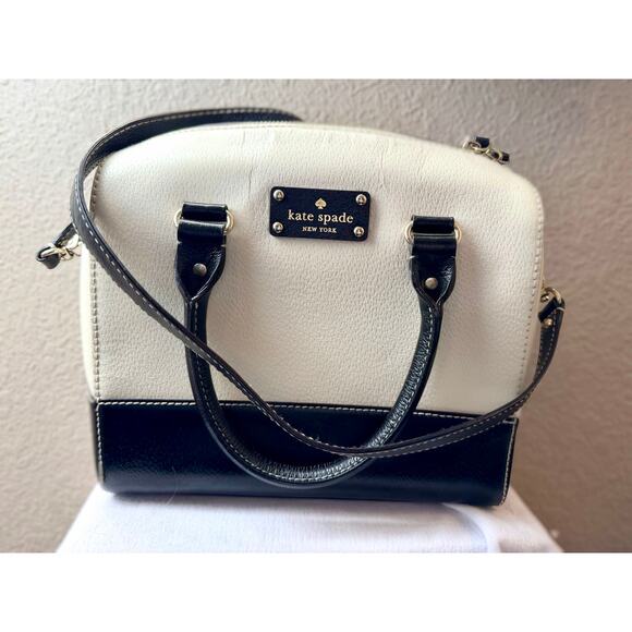 Kate Spade Accessories - Kate Spade New York Black White Satchel Purse Handbag Shoulder Bag Polka Dot